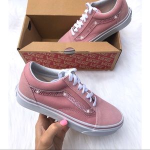 ⚡️Custom Bling Old Skool Vans (Pink)⚡️